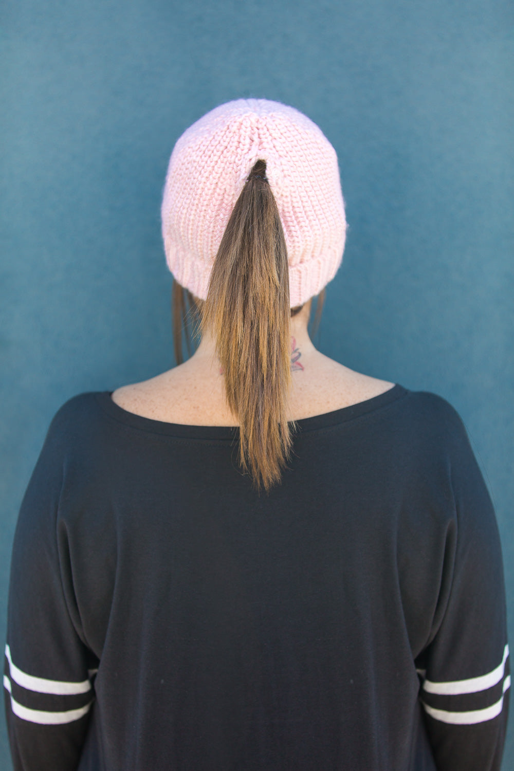 Threader Ponytail Beanie Blush