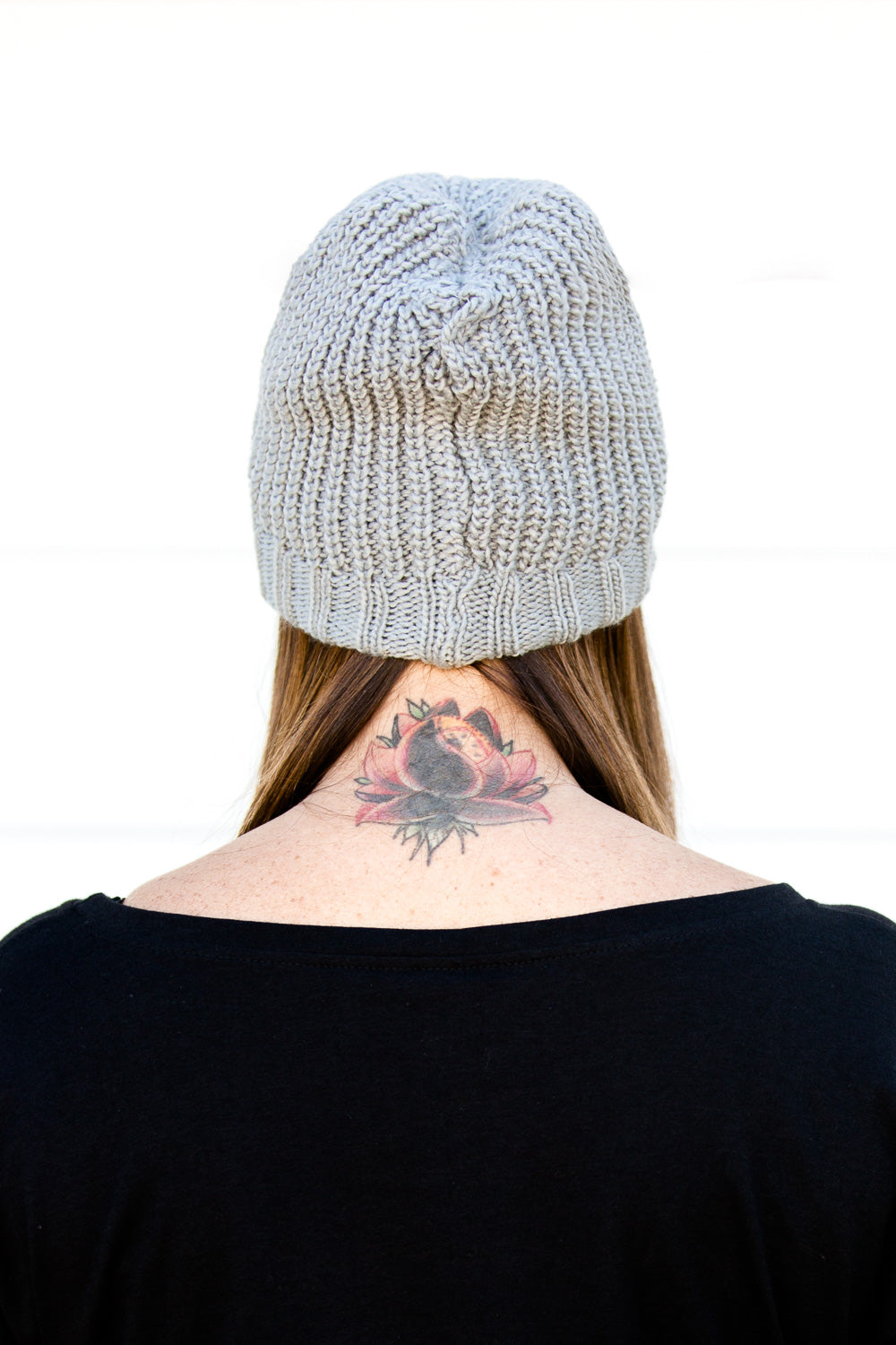 Threader Ponytail Beanie Grey